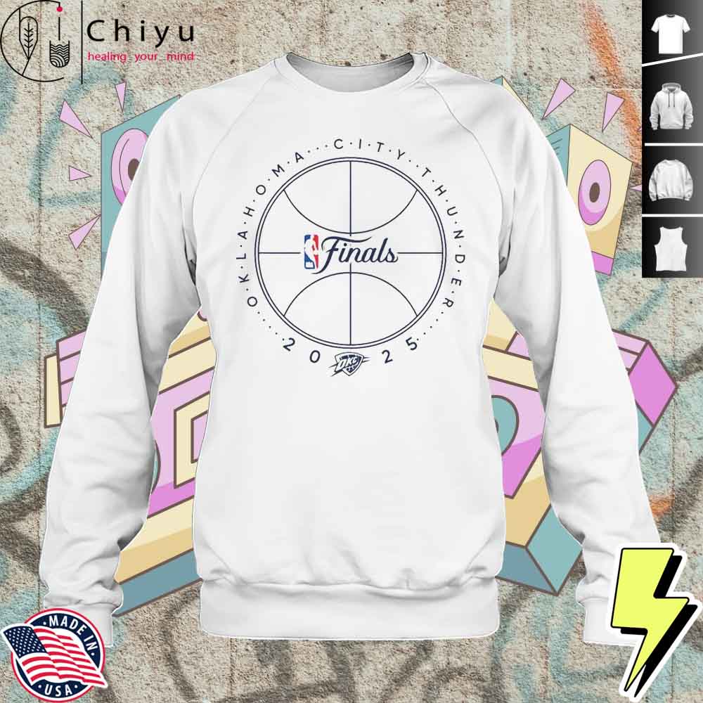 OKC THUNDER 2025 NBA FINALS BASKETBALL OUTLINE T-SHIRT 3 OKC THUNDER 2025 NBA FINALS BASKETBALL OUTLINE T-SHIRT