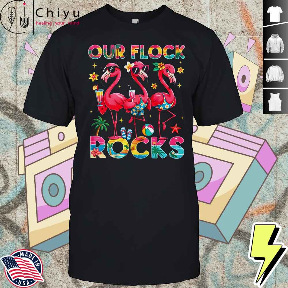 Our Flock Rocks Flamingo Summer Vacation Family Matching Hoodie Our Flock Rocks Flamingo Summer Vacation Family Matching Hoodie
