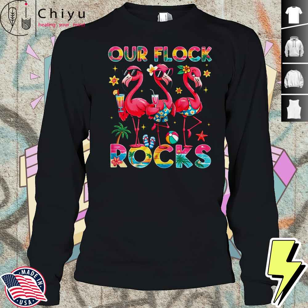 Our Flock Rocks Flamingo Summer Vacation Family Matching Shirt Our Flock Rocks Flamingo Summer Vacation Family Matching Shirt