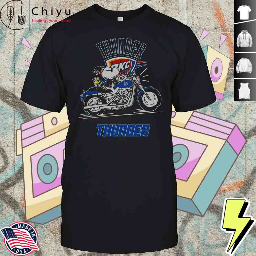Snoopy And Woodstock Driving Motorbike Oklahoma City Thunder T-Shirt Hoodie Snoopy And Woodstock Driving Motorbike Oklahoma City Thunder T-Shirt Hoodie