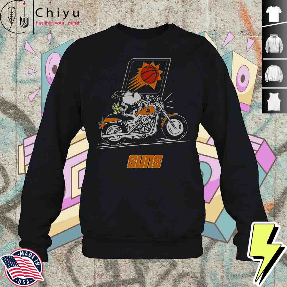 Snoopy And Woodstock Driving Motorbike Phoenix Suns T-Shirt 3 Snoopy And Woodstock Driving Motorbike Phoenix Suns T-Shirt