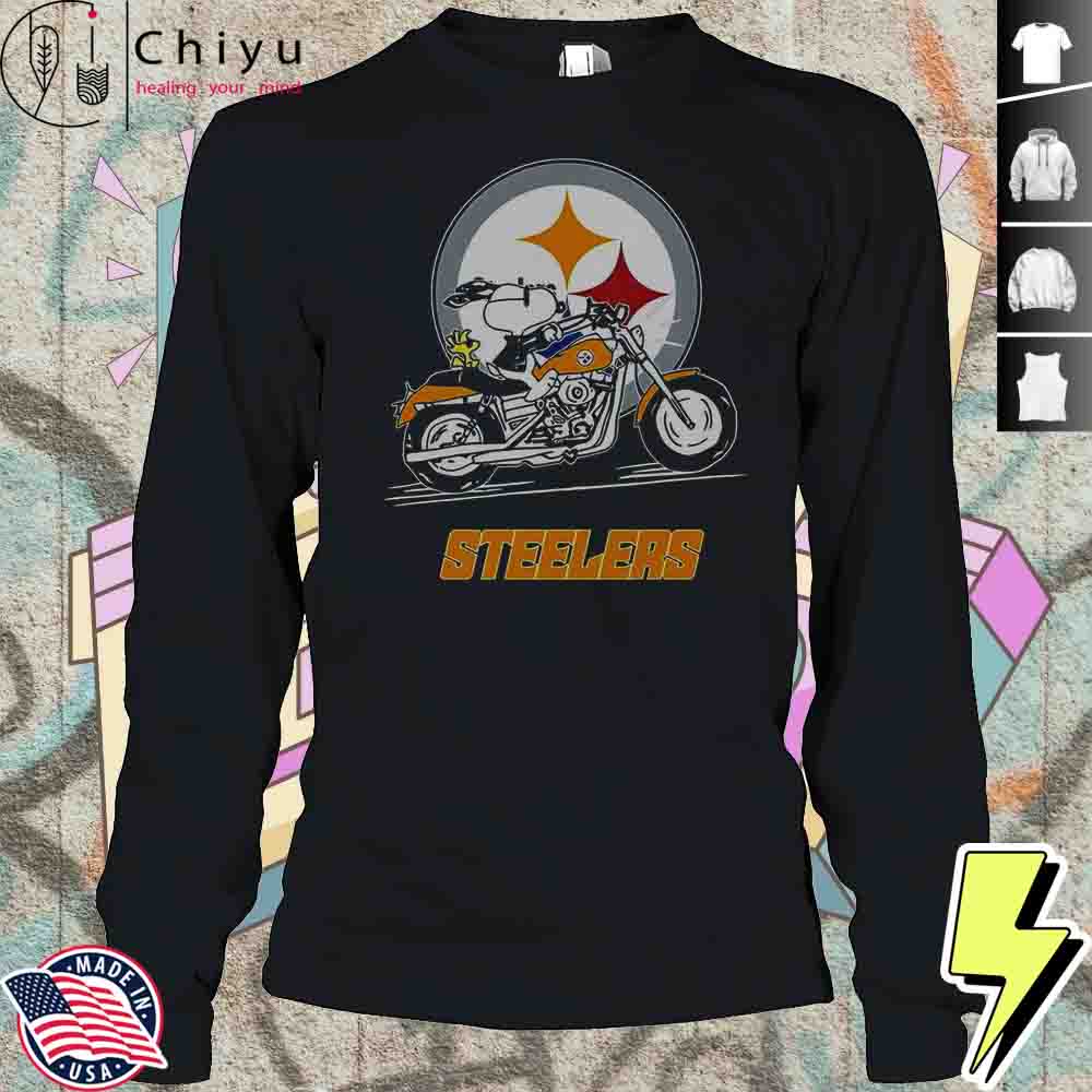 Snoopy And Woodstock Driving Motorbike Pittsburgh Steelers T-Shirt Snoopy And Woodstock Driving Motorbike Pittsburgh Steelers T-Shirt