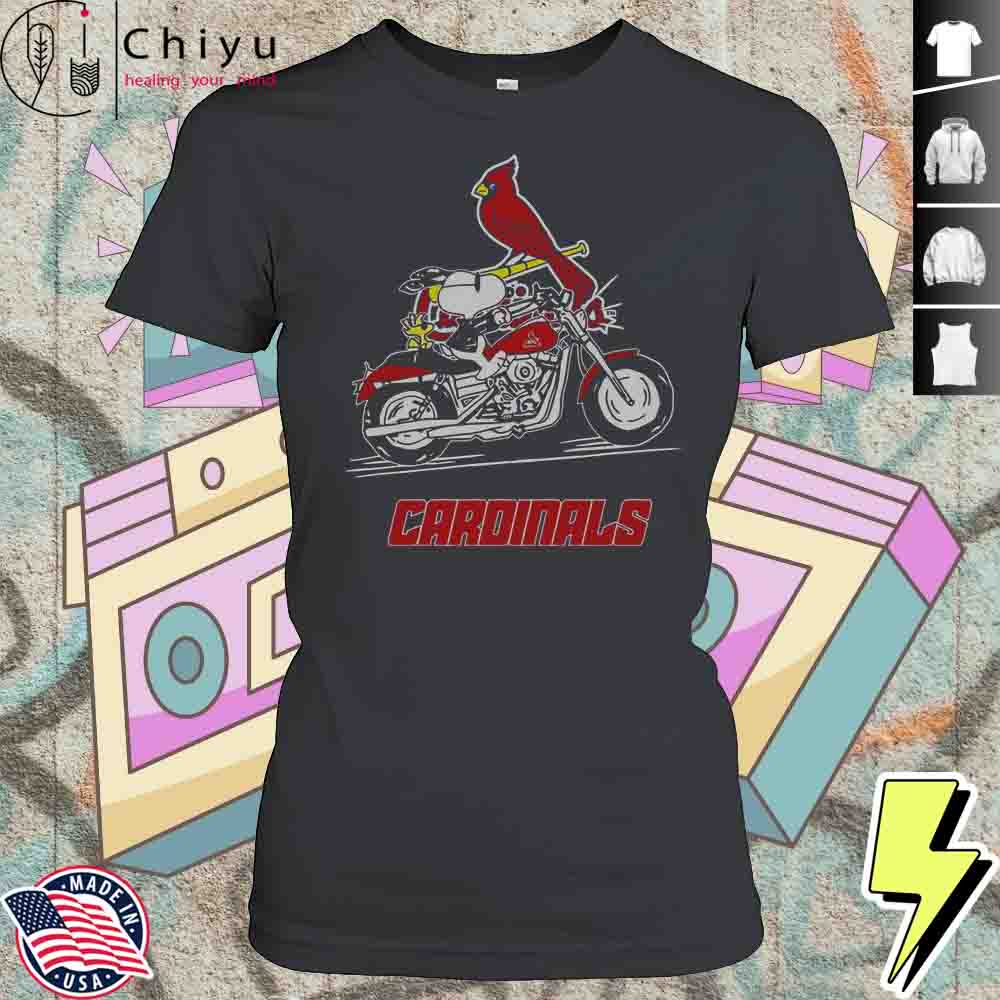 Snoopy And Woodstock Driving Motorbike St. Louis Cardinals T-Shirt 4 Snoopy And Woodstock Driving Motorbike St. Louis Cardinals T-Shirt