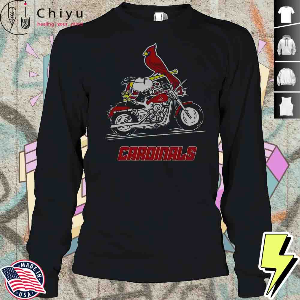 Snoopy And Woodstock Driving Motorbike St. Louis Cardinals T-Shirt Snoopy And Woodstock Driving Motorbike St. Louis Cardinals T-Shirt