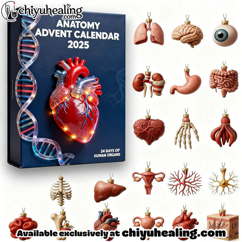2025 Anatomy Advent Calendar, Christmas Countdown Advent Calendar Gift Box with 24 Acrylic Ornaments