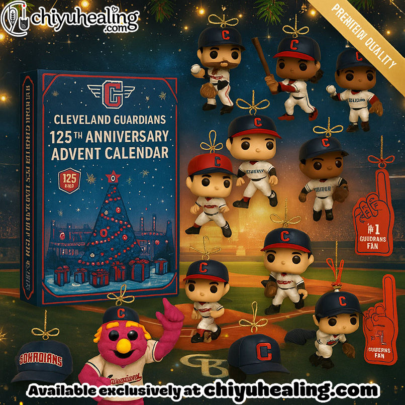 2025 Cleveland Guardians 125TH ANNIVERSARY Advent Calendar, Christmas Countdown Advent Calendar Gift Box with 24 Acrylic Ornaments