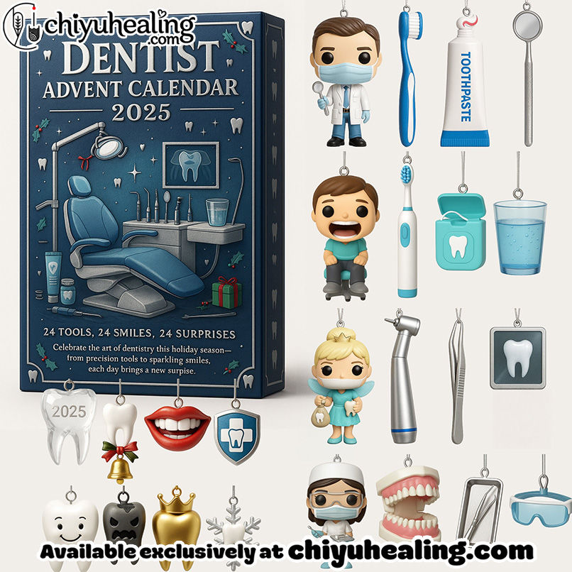 2025 Dentist Advent Calendar, Christmas Countdown Advent Calendar Gift Box with 24 Acrylic Ornaments