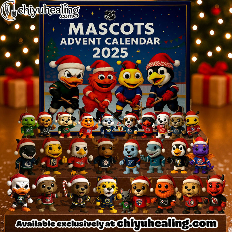 2025 NHL Mascots Advent Calendar, Christmas Countdown Advent Calendar Gift Box with 24 Acrylic Ornaments