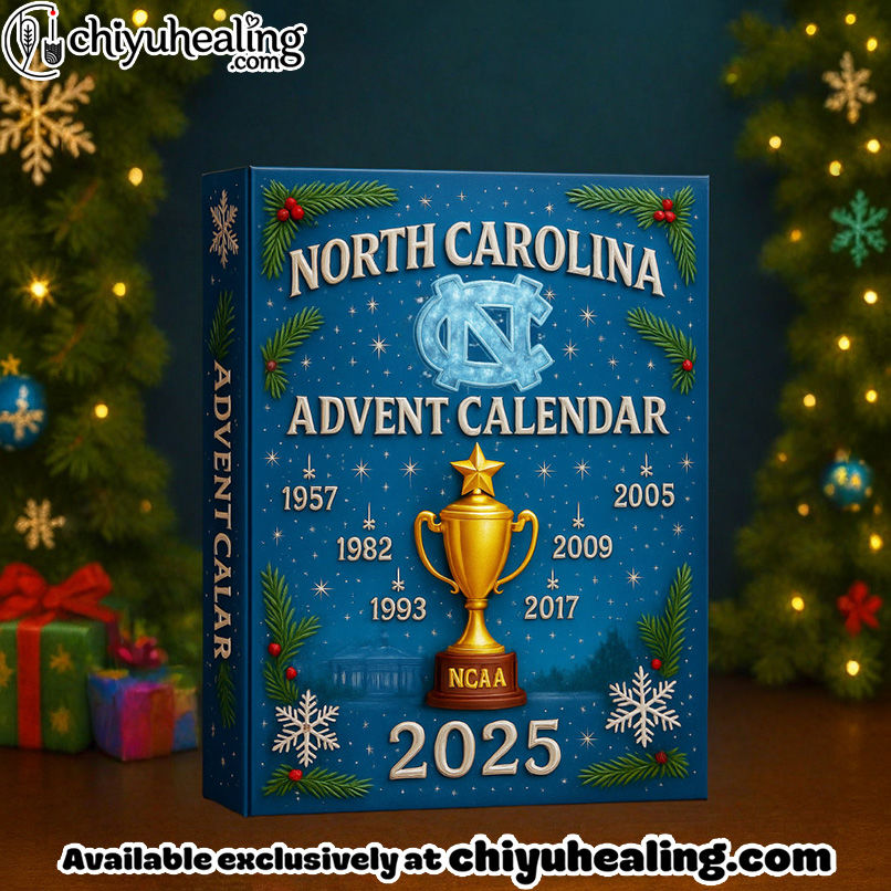 2025 North Carolina Tar Heels Advent Calendar, Christmas Countdown Advent Calendar Gift Box with 24 Acrylic Ornaments