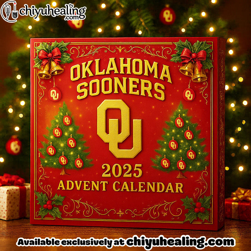 2025 Oklahoma Sooners football Advent Calendar, Christmas Countdown Advent Calendar Gift Box with 24 Acrylic Ornaments