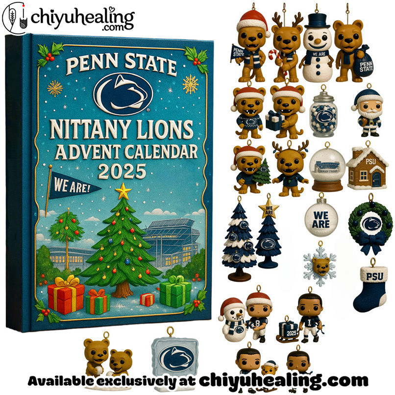 2025 Penn State Nittany Lions Advent Calendar, Christmas Countdown Advent Calendar Gift Box with 24 Acrylic Ornaments
