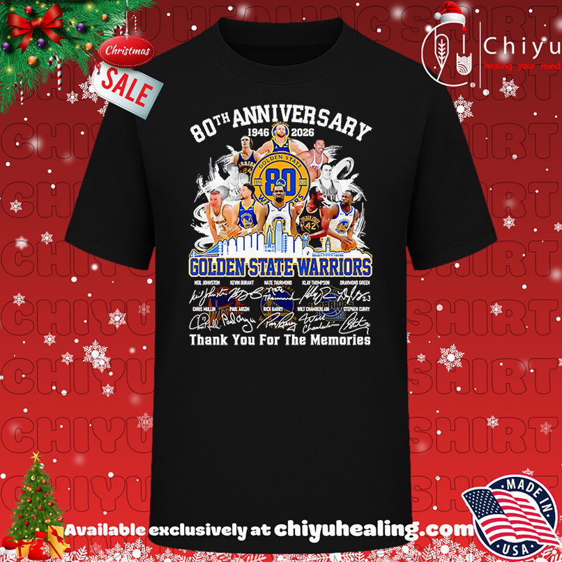 80th anniversary 1946 2026 Golden State Warriors thank you for the memories shirt, Hoodie, Sweatshirt, Poster Canvas, Mug, Ornaments