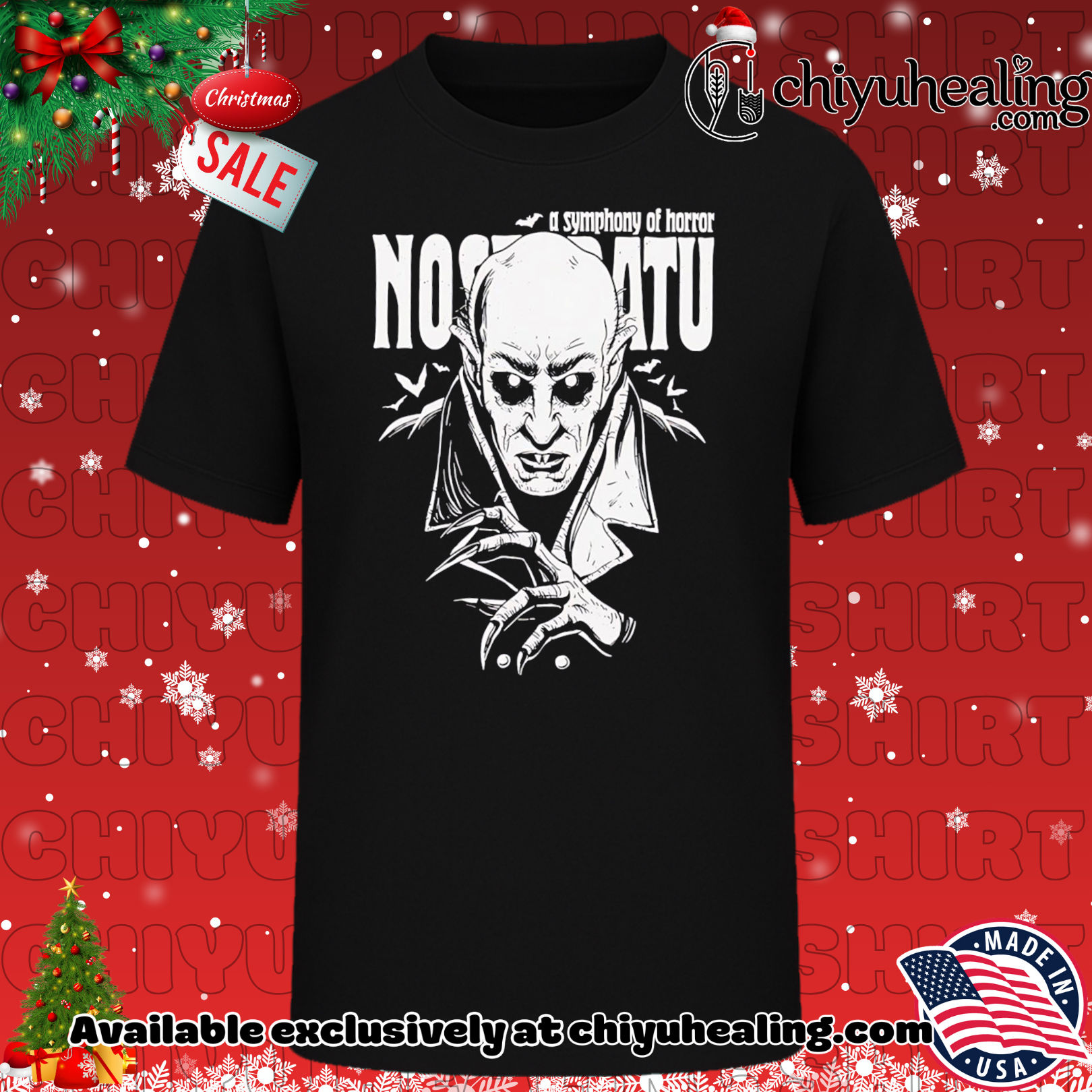 A Symphony Of Horror Nosferatu black white shirt, Hoodie, Sweatshirt, Poster Canvas, Mug, Ornaments