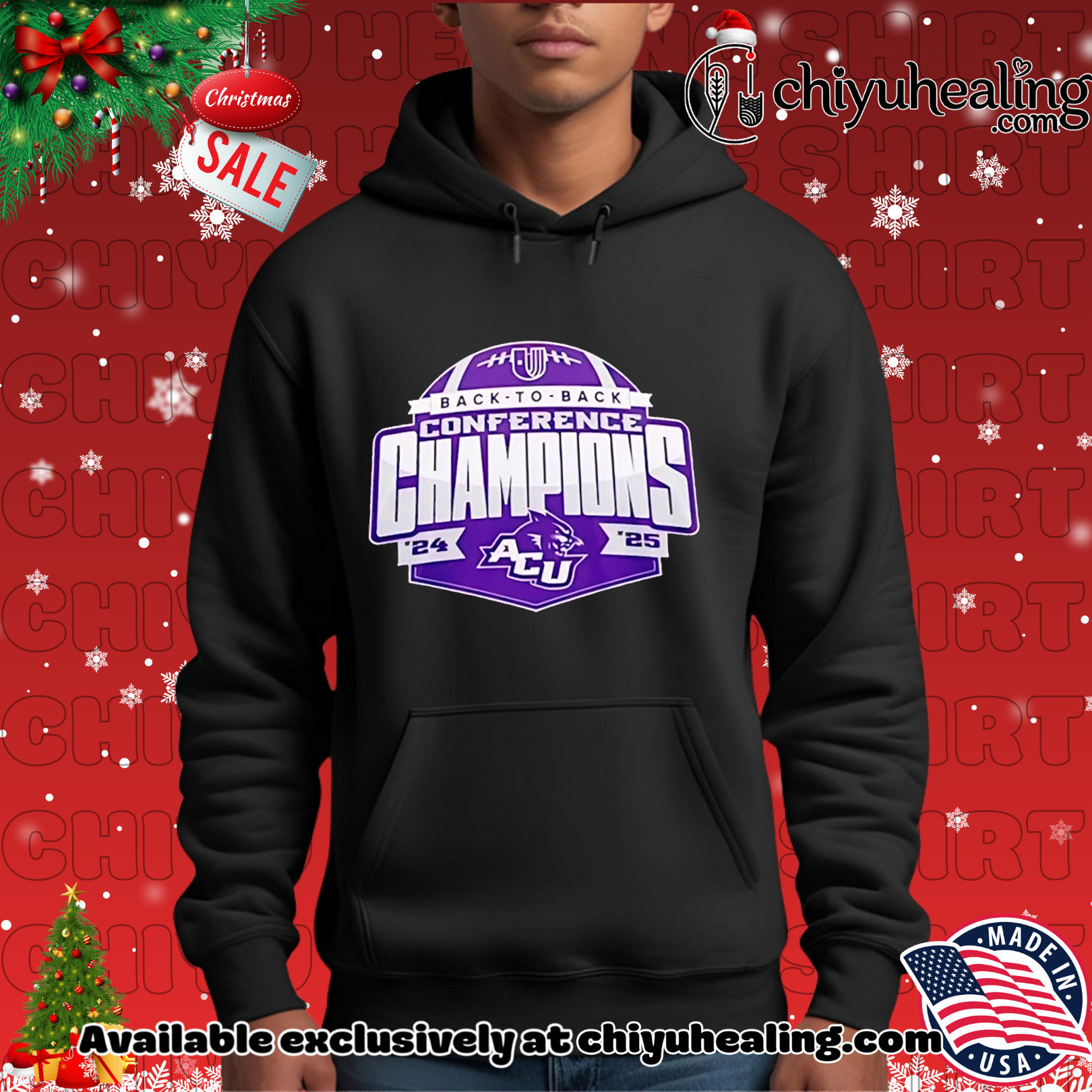 ACU Football Back to Back Conference Champions 2025 Christmas ornament, Hoodie, Sweatshirt, Poster Canvas, Mug, Ornaments