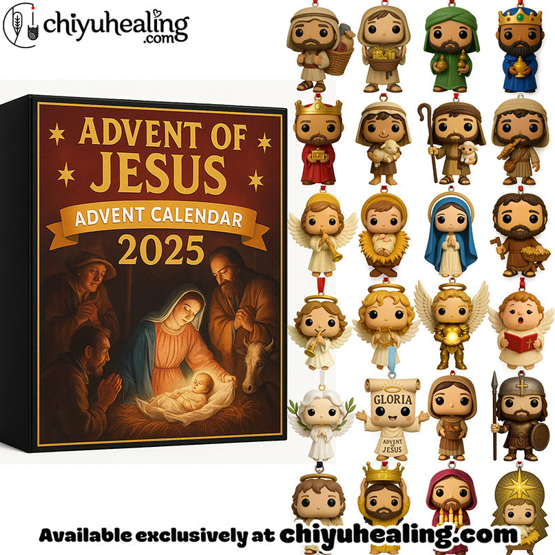 Advent of Jesus 2025 Advent Calendar A Faithful Countdown to Christmas, Christmas Countdown Advent Calendar Gift Box with 24 Acrylic Ornaments