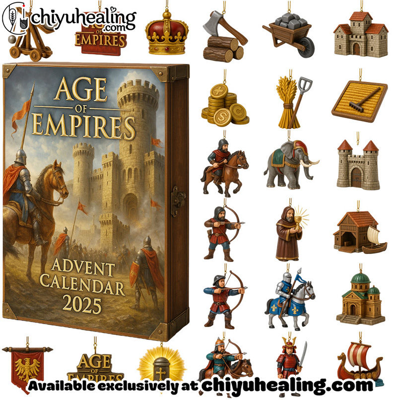 Age of Empires 2025 Advent Calendar, Christmas Countdown Advent Calendar Gift Box with 24 Acrylic Ornaments