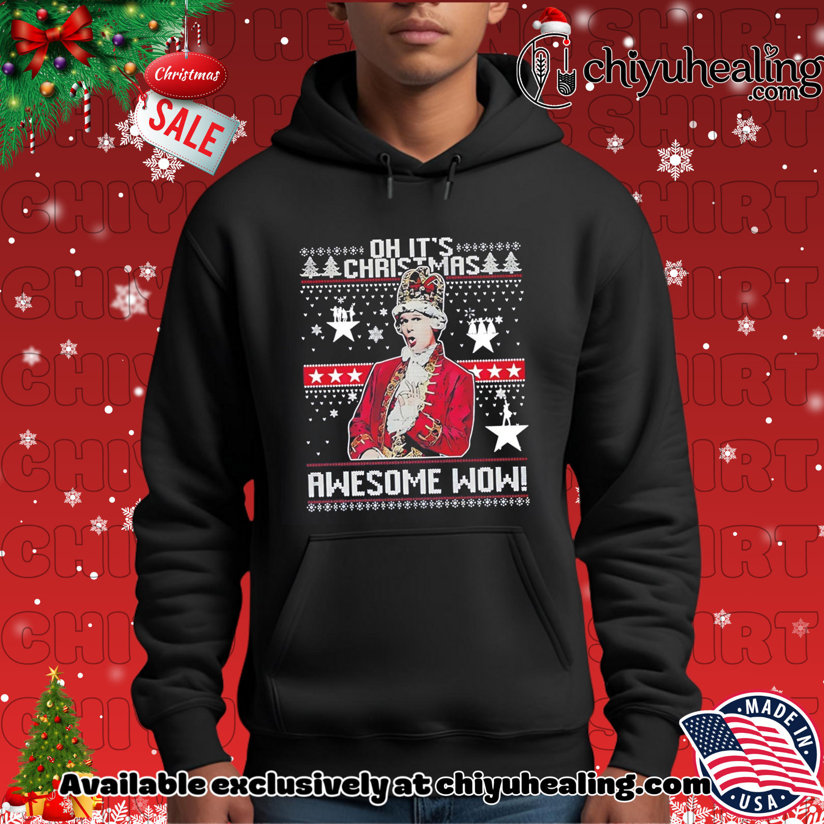 Alexander Hamilton Oh It's Christmas Awesome Wow shirt, Hoodie, Sweatshirt, Poster Canvas, Mug, Ornaments