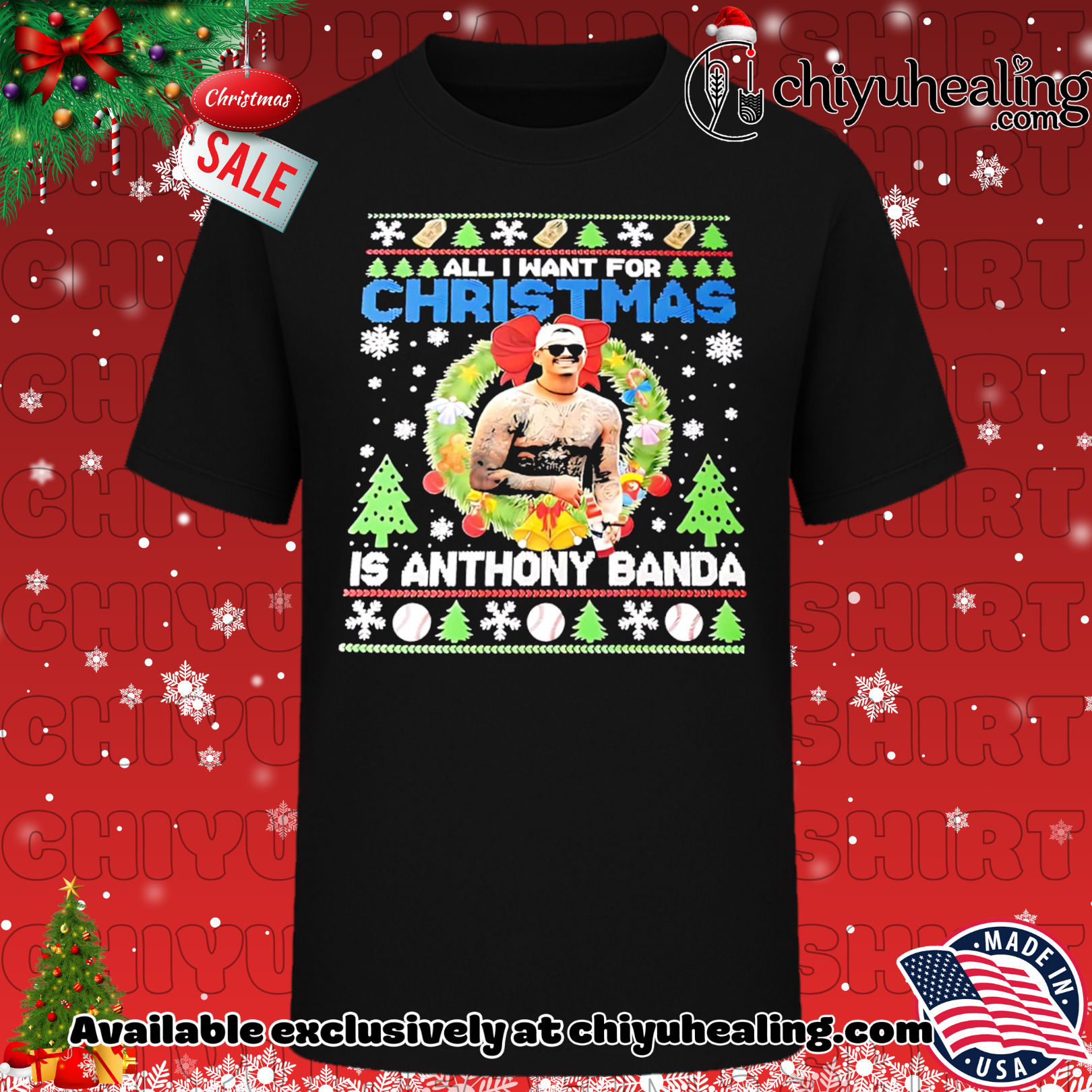 All I Want For Christmas Is Anthony Banda LA Dodgers shirt, Hoodie, Sweatshirt, Poster Canvas, Mug, Ornaments
