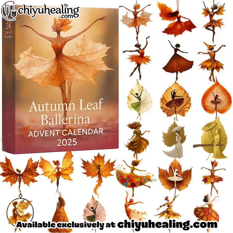Autumn Leaf Ballerina Advent Calendar 2025, Christmas Countdown Advent Calendar Gift Box with 24 Acrylic Ornaments
