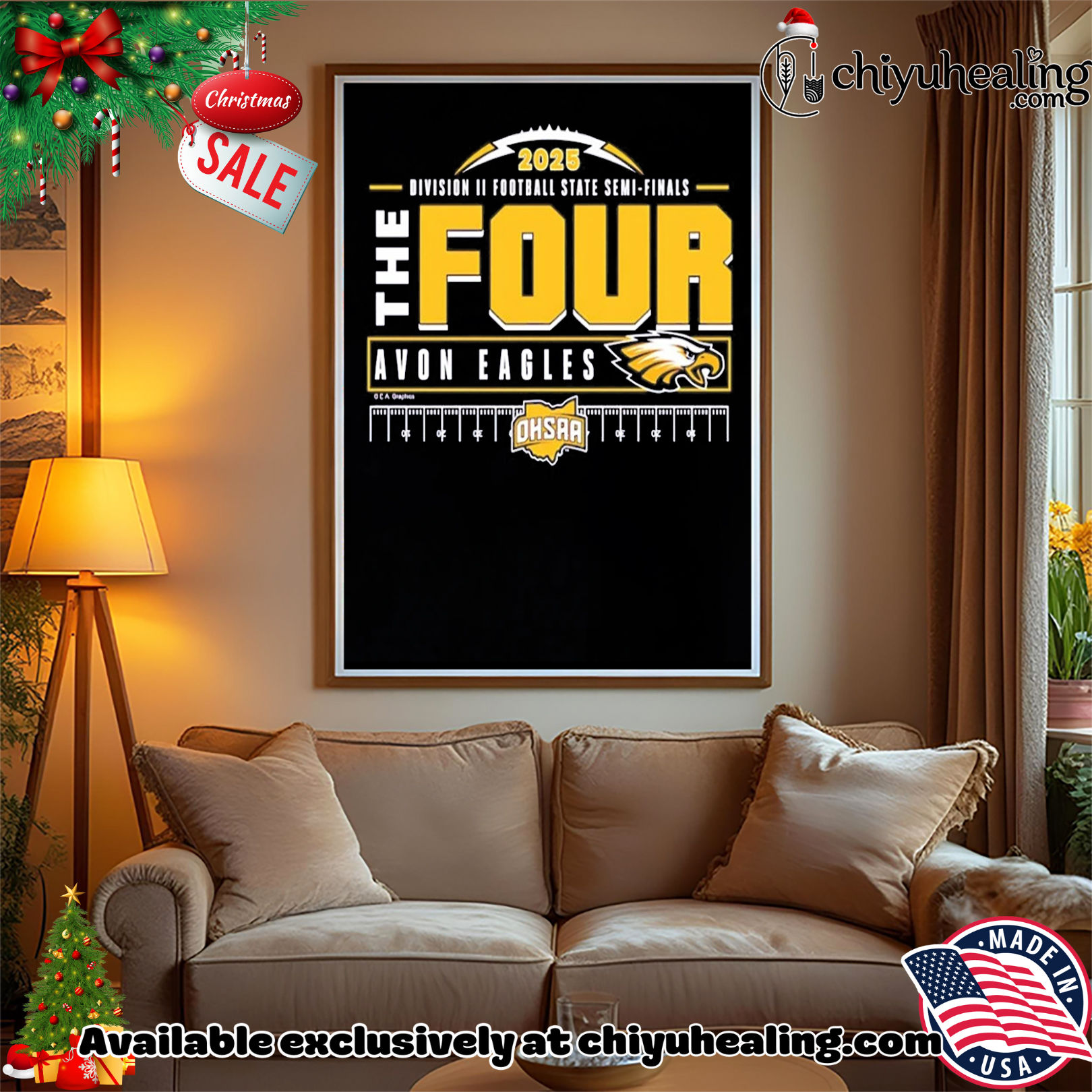 Avon Eagles 2025 MHSAA Football D2 The Four shirt, Hoodie, Sweatshirt, Poster Canvas, Mug, Ornaments Avon Eagles 2025 MHSAA Football D2 The Four shirt, Hoodie, Sweatshirt, Poster Canvas, Mug, Ornaments