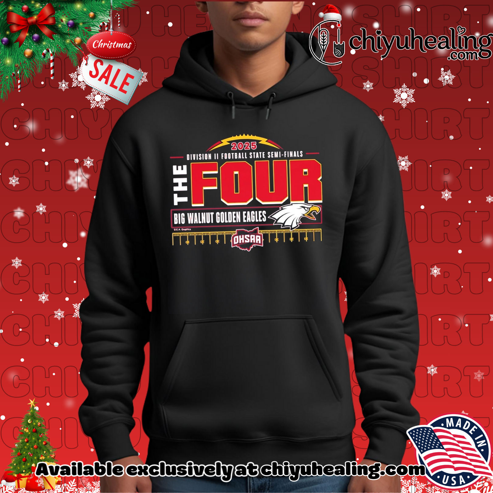 Big Walnut Golden Eagles 2025 MHSAA Football D2 The Four shirt, Hoodie, Sweatshirt, Poster Canvas, Mug, Ornaments
