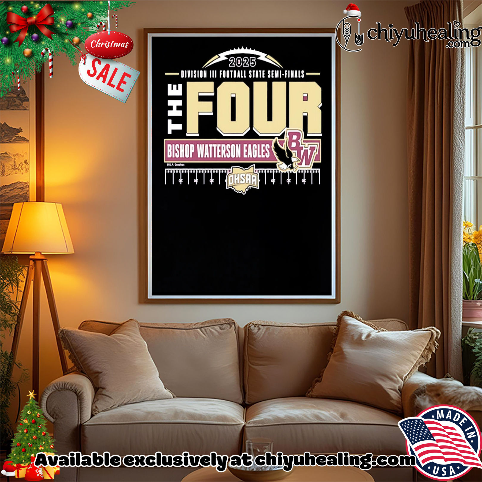 Bishop Watterson Eagles 2025 MHSAA Football D3 The Four shirt, Hoodie, Sweatshirt, Poster Canvas, Mug, Ornaments Bishop Watterson Eagles 2025 MHSAA Football D3 The Four shirt, Hoodie, Sweatshirt, Poster Canvas, Mug, Ornaments
