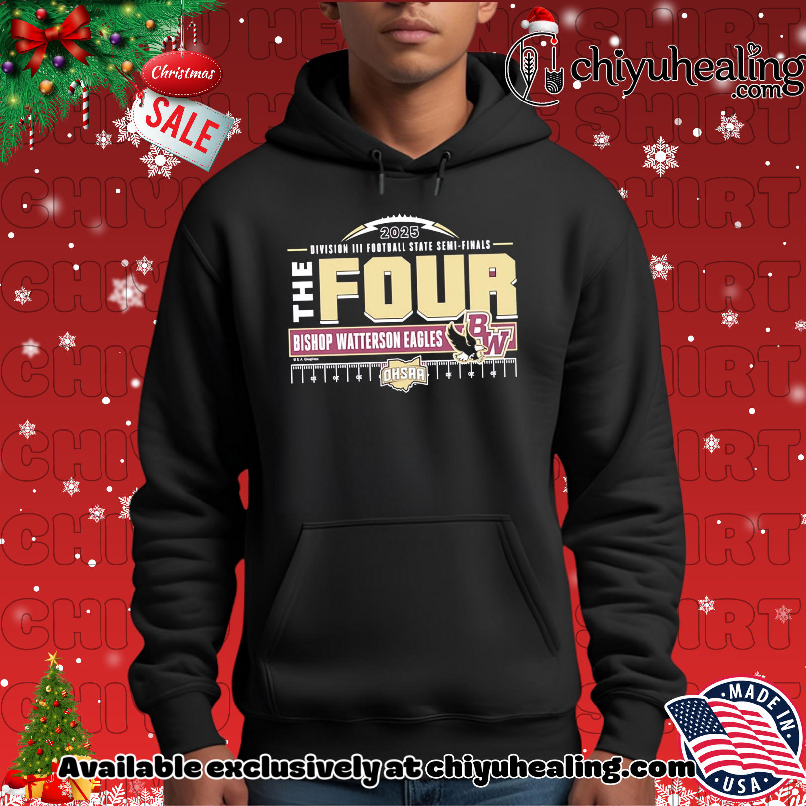 Bishop Watterson Eagles 2025 MHSAA Football D3 The Four shirt, Hoodie, Sweatshirt, Poster Canvas, Mug, Ornaments