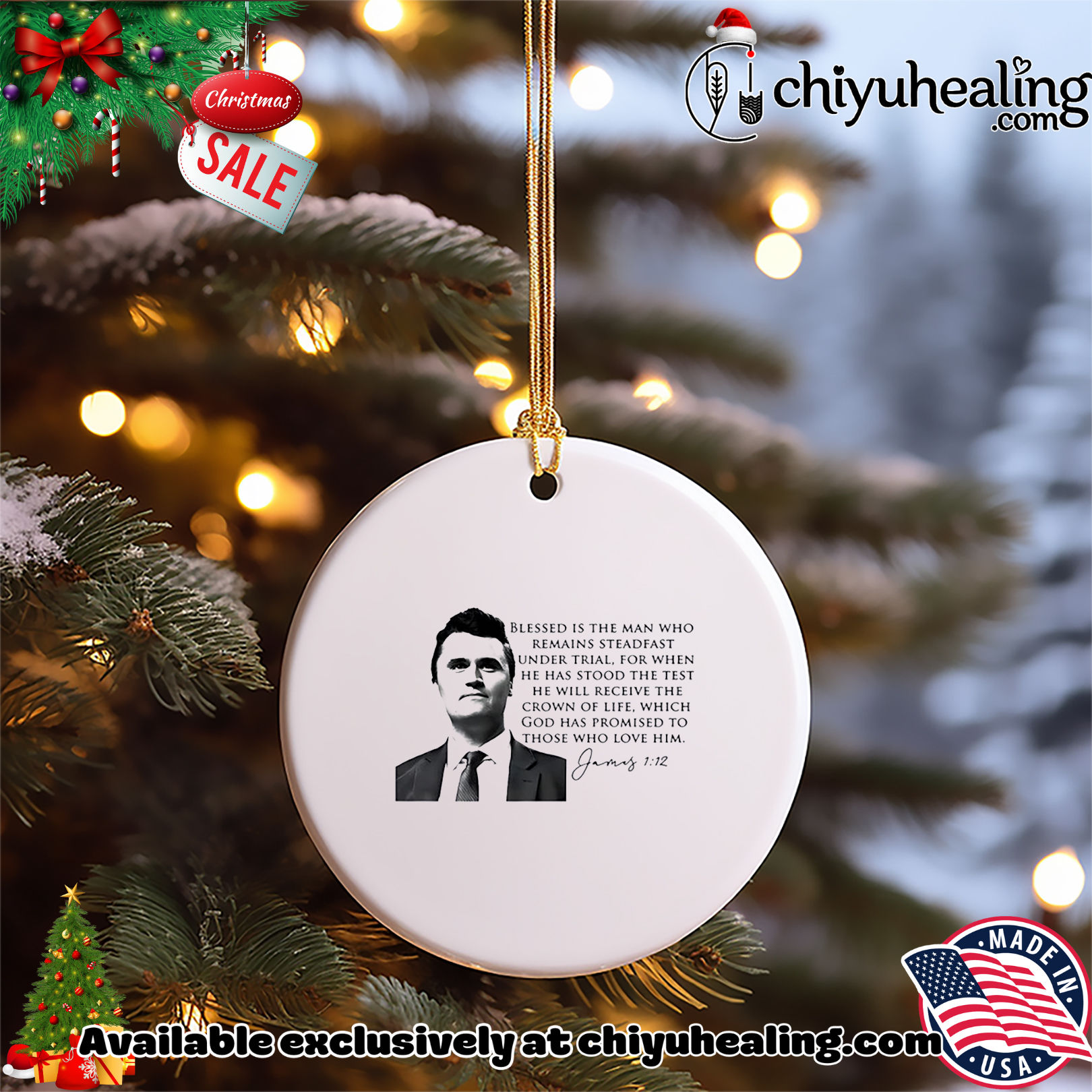 Blessed is the man who remains steadfast under trial Charlie Kirk Christmas ornament, Hoodie, Sweatshirt, Poster Canvas, Mug, Ornaments 5 Blessed is the man who remains steadfast under trial Charlie Kirk Christmas ornament, Hoodie, Sweatshirt, Poster Canvas, Mug, Ornaments