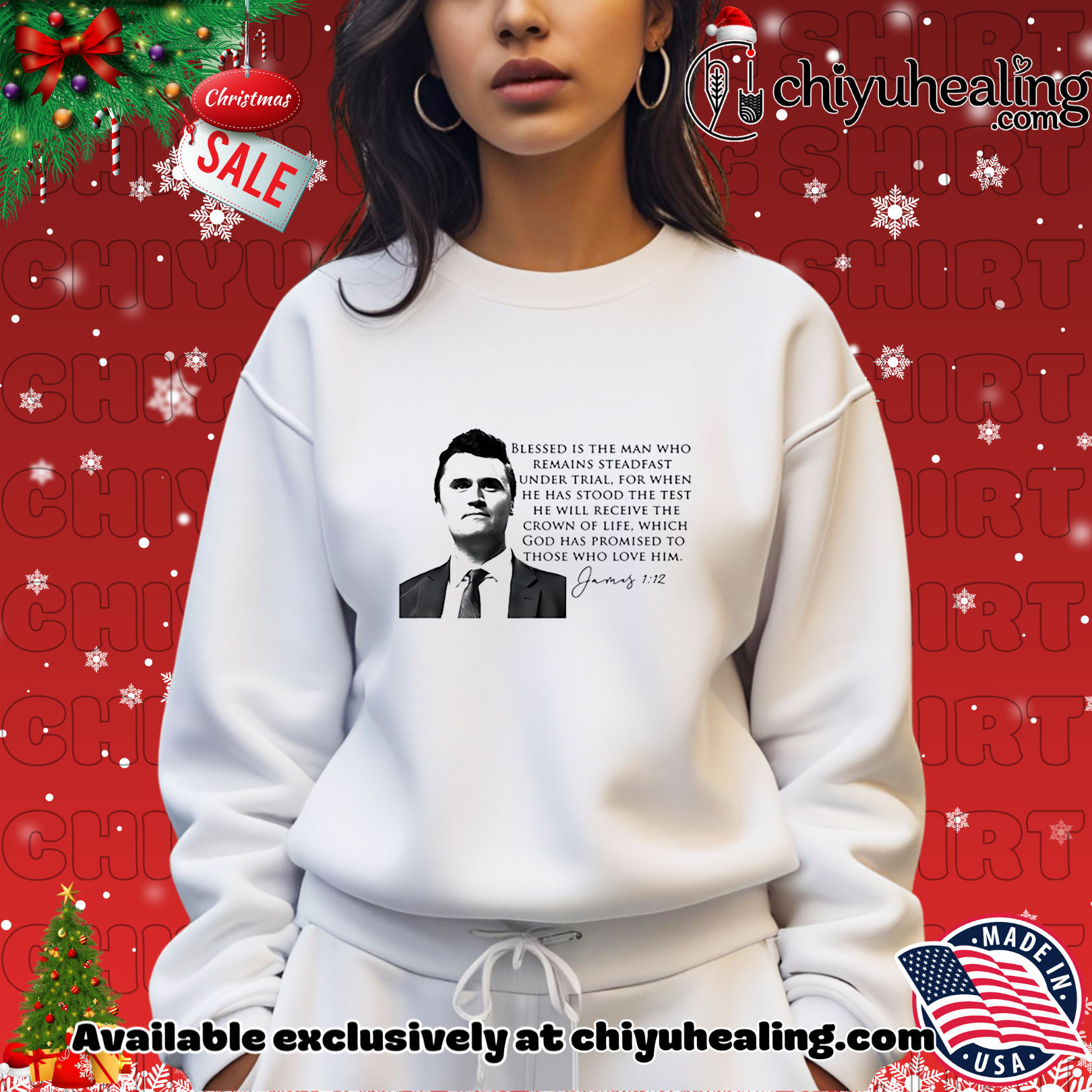 Blessed is the man who remains steadfast under trial Charlie Kirk Christmas ornament, Hoodie, Sweatshirt, Poster Canvas, Mug, Ornaments Blessed is the man who remains steadfast under trial Charlie Kirk Christmas ornament, Hoodie, Sweatshirt, Poster Canvas, Mug, Ornaments