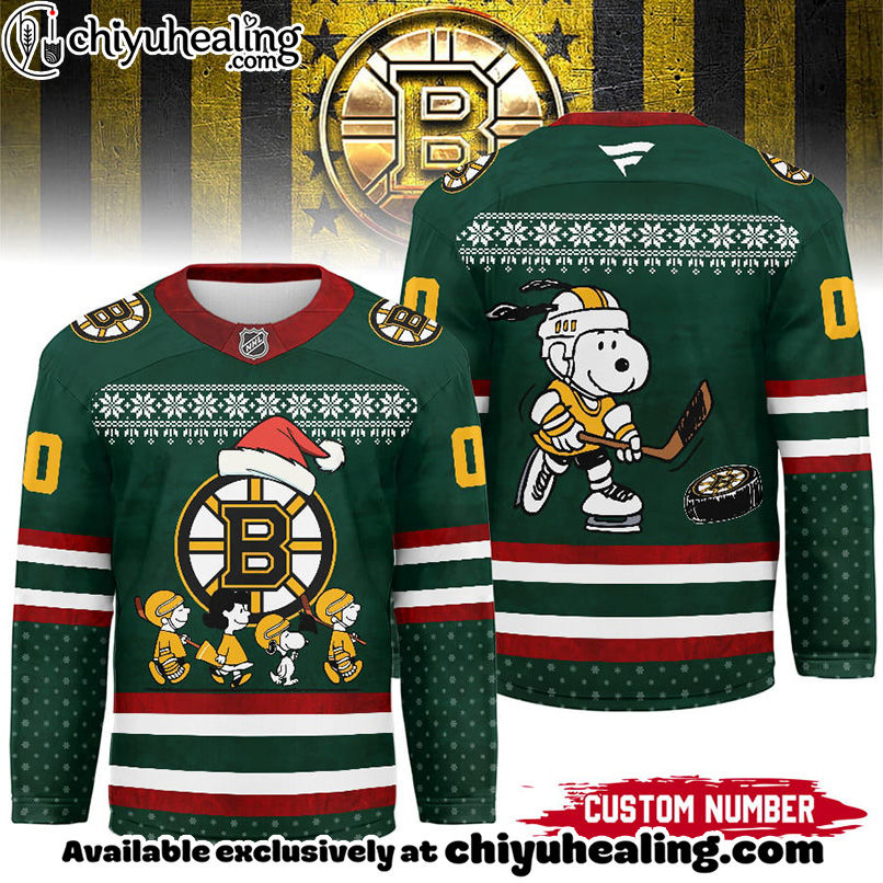 Boston Bruins - Premium NHL Peanuts Snoopy Hockey Jersey