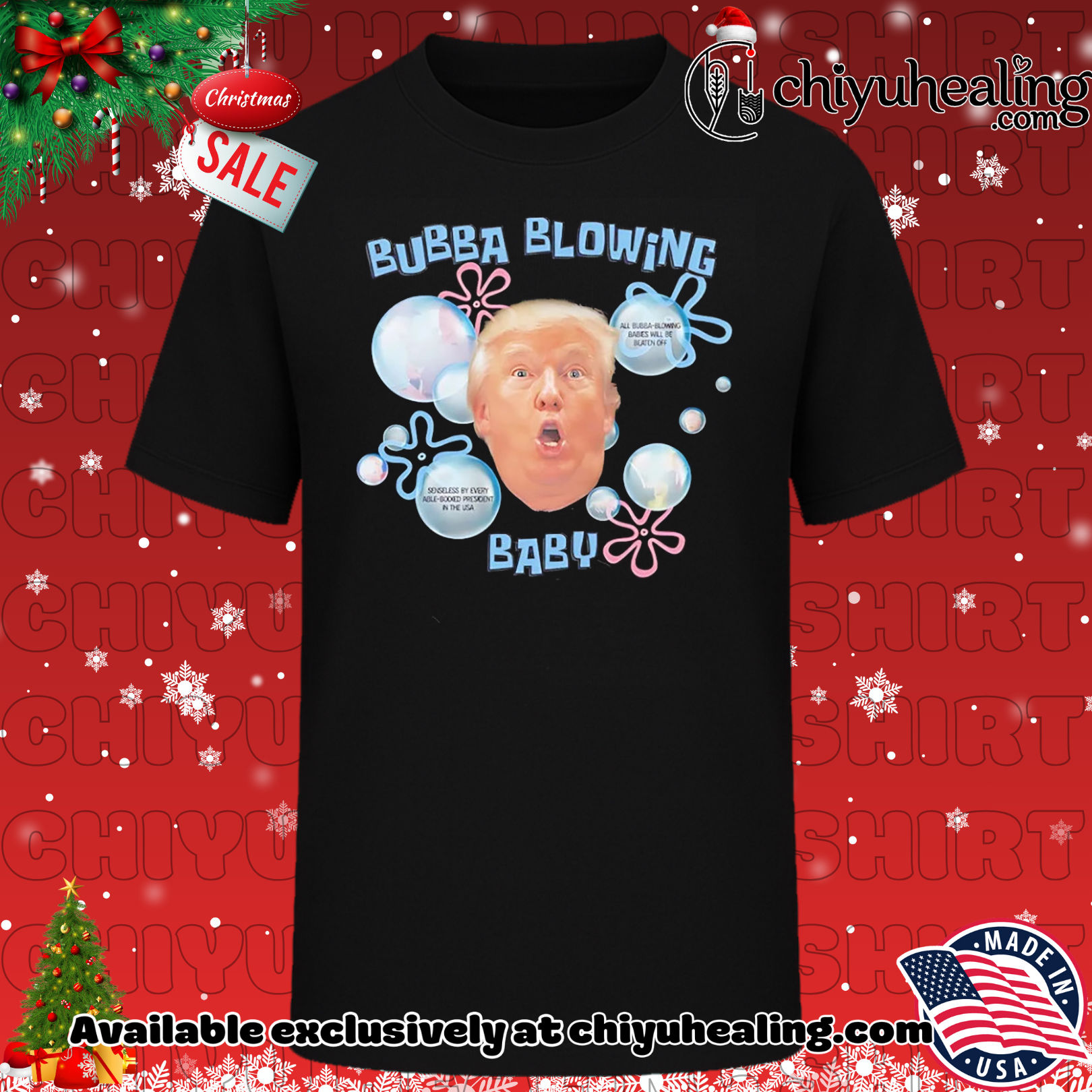 Bubba Blowing Baby Donald Trump funny shirt, Hoodie, Sweatshirt, Poster Canvas, Mug, Ornaments
