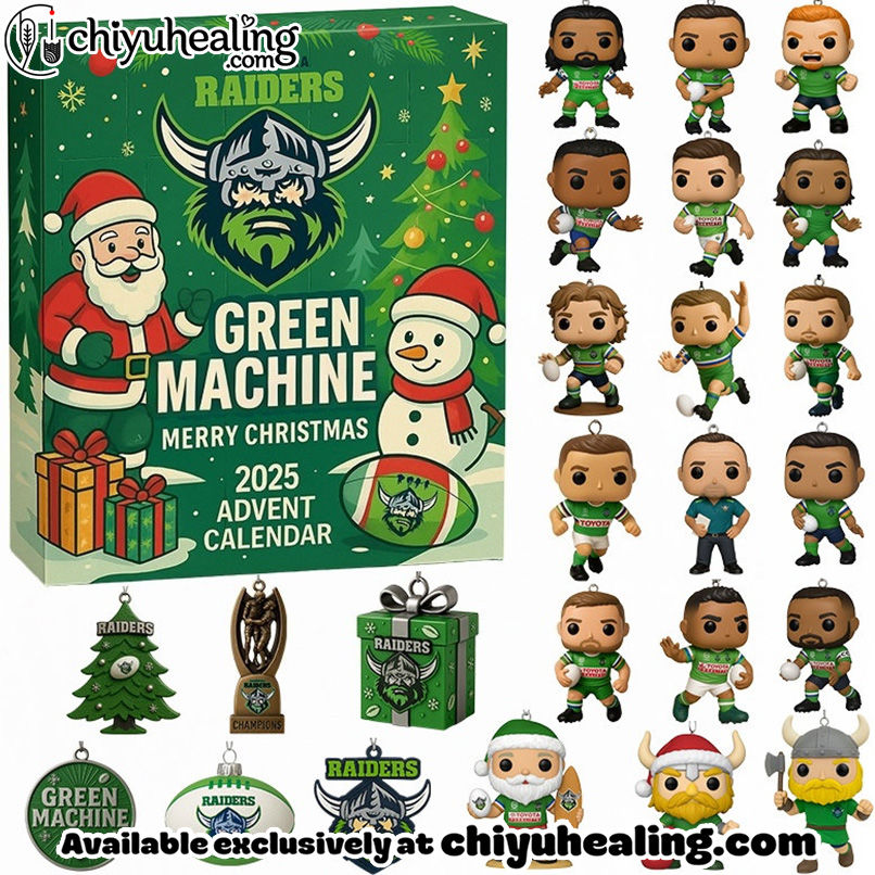 Canberra Raiders 2025 Advent Calendar, Christmas Countdown Advent Calendar Gift Box with 24 Acrylic Ornaments