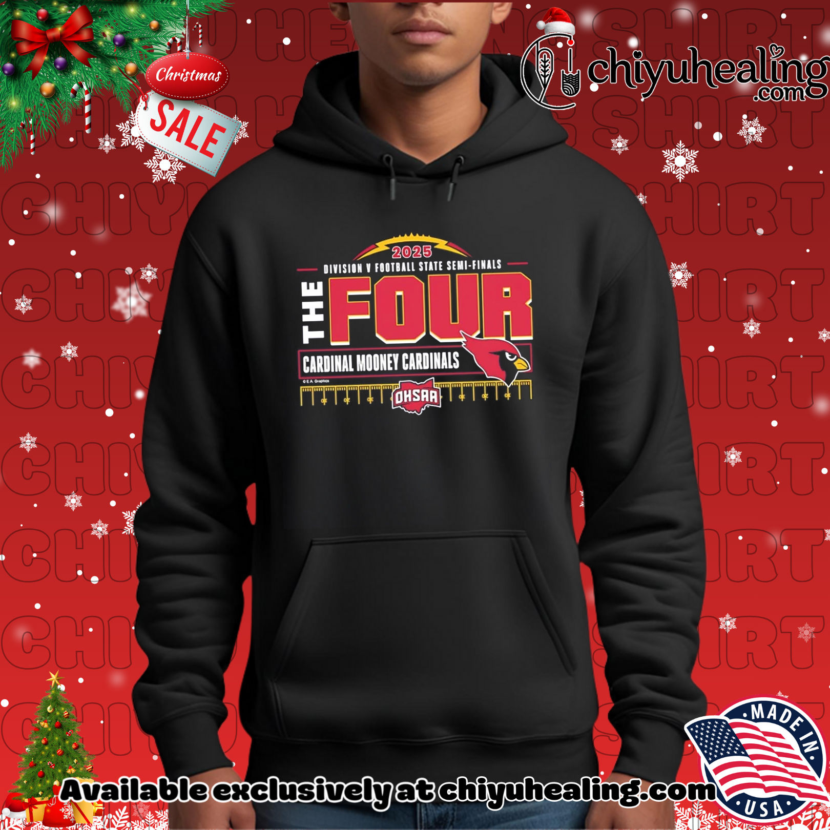 Cardinal Mooney Cardinals 2025 MHSAA Football D5 The Four shirt, Hoodie, Sweatshirt, Poster Canvas, Mug, Ornaments