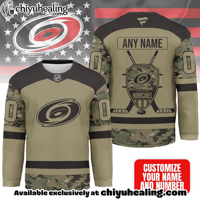 Carolina Hurricanes - Premium NHL Camo Army Hockey Jersey