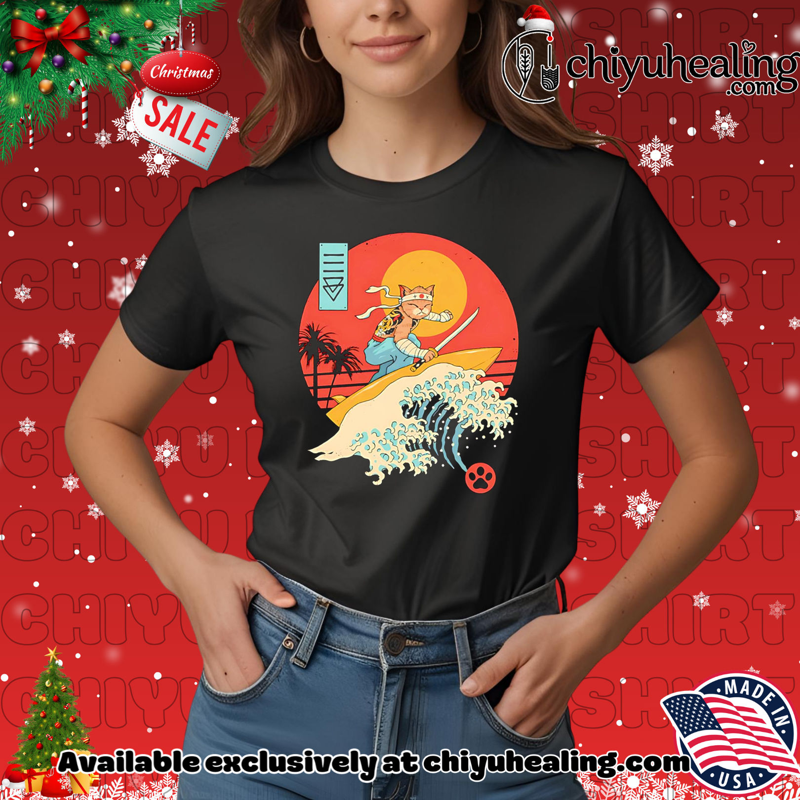 Catana Cat Surf Sunset Wave Japan shirt, Hoodie, Sweatshirt, Poster Canvas, Mug, Ornaments 7 Catana Cat Surf Sunset Wave Japan shirt, Hoodie, Sweatshirt, Poster Canvas, Mug, Ornaments