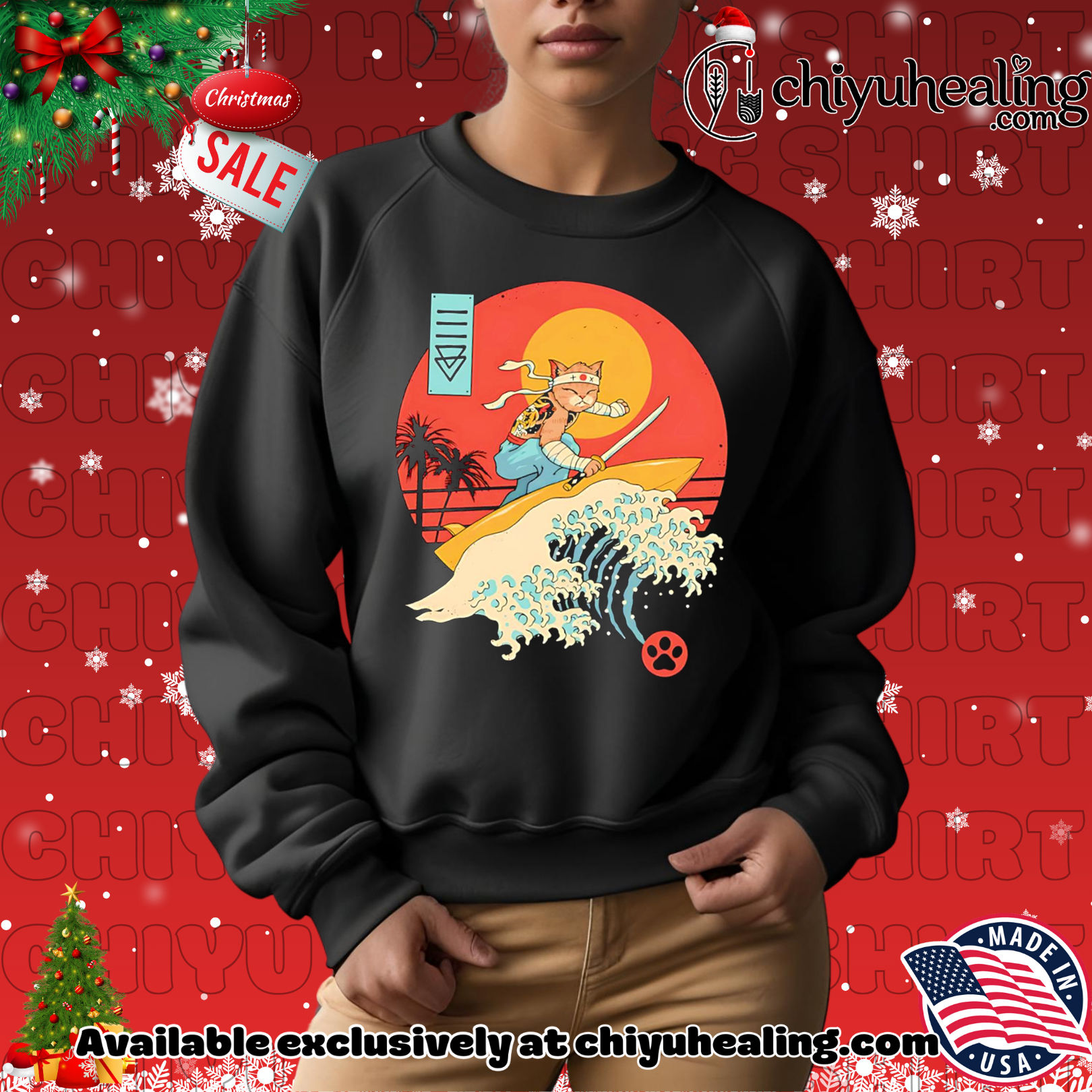 Catana Cat Surf Sunset Wave Japan shirt, Hoodie, Sweatshirt, Poster Canvas, Mug, Ornaments Catana Cat Surf Sunset Wave Japan shirt, Hoodie, Sweatshirt, Poster Canvas, Mug, Ornaments