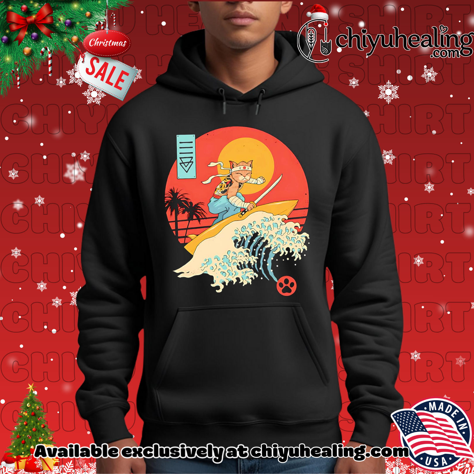 Catana Cat Surf Sunset Wave Japan shirt, Hoodie, Sweatshirt, Poster Canvas, Mug, Ornaments 2 Catana Cat Surf Sunset Wave Japan shirt, Hoodie, Sweatshirt, Poster Canvas, Mug, Ornaments