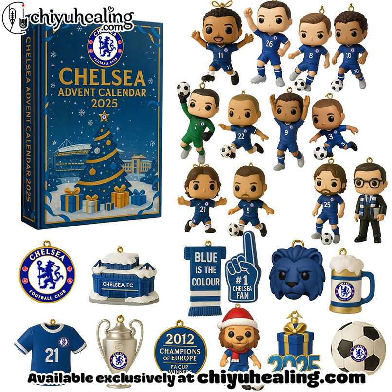 Chelsea Advent Calendar 2025, Christmas Countdown Advent Calendar Gift Box with 24 Acrylic Ornaments