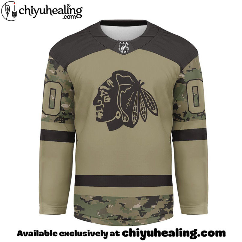 Chicago Blackhawks - Premium NHL Camo Army Hockey Jersey Chicago Blackhawks - Premium NHL Camo Army Hockey Jersey