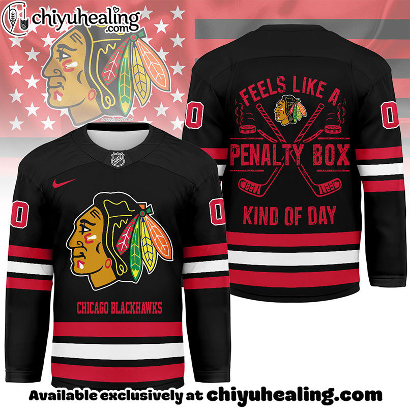 Chicago Blackhawks - Premium NHL Feels Like a Penalty Day Long Jersey
