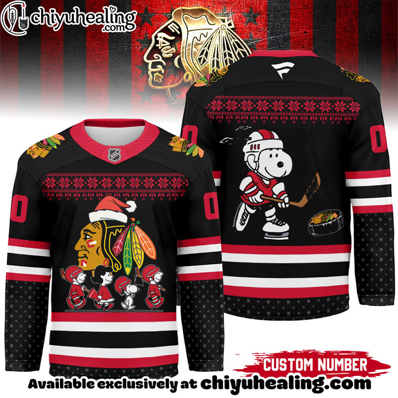Chicago Blackhawks - Premium NHL Peanuts Snoopy Hockey Jersey Ver 2