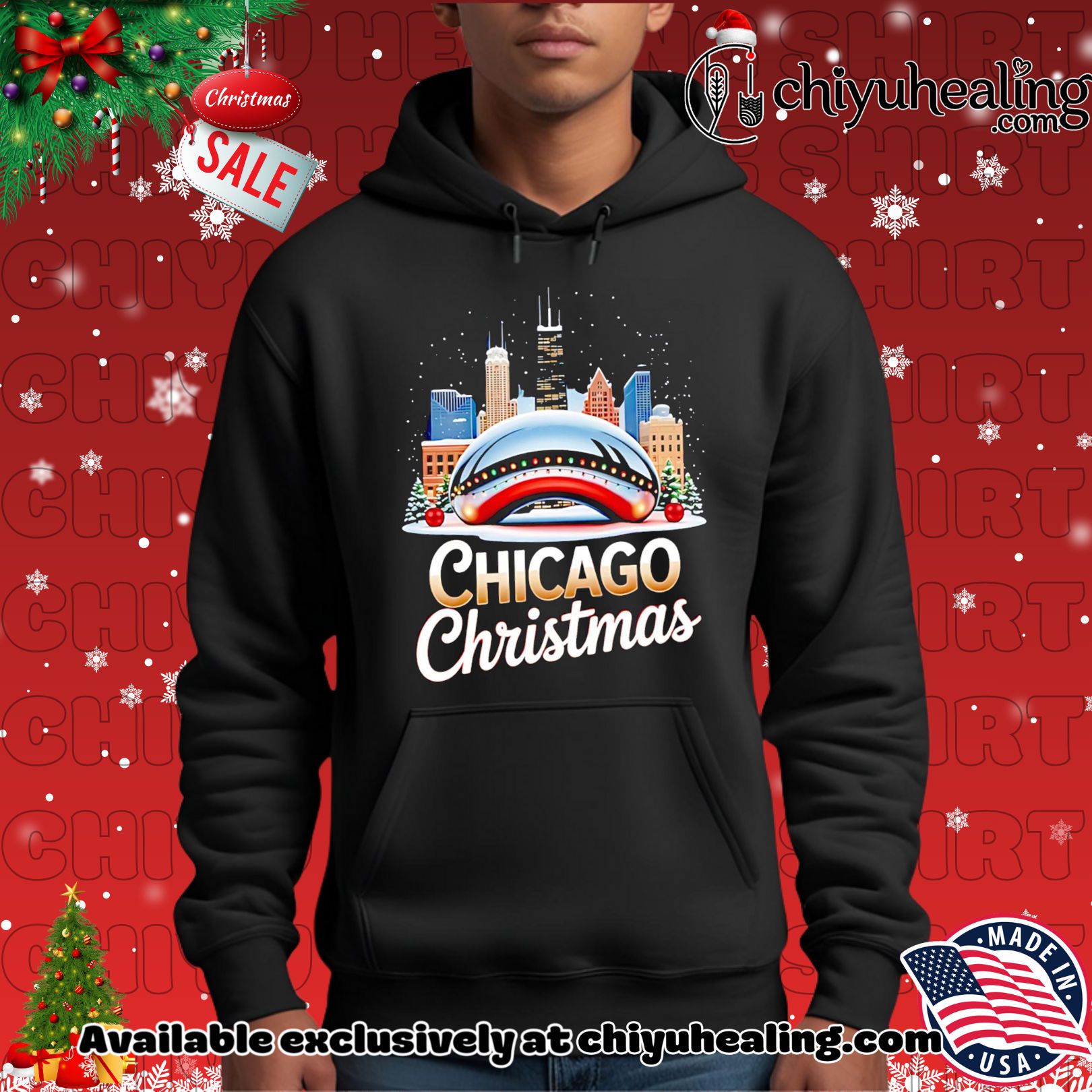 Chicago Christmas Cloud Gate The Bean city 2025 shirt, Hoodie, Sweatshirt, Poster Canvas, Mug, Ornaments 2 Chicago Christmas Cloud Gate The Bean city 2025 shirt, Hoodie, Sweatshirt, Poster Canvas, Mug, Ornaments
