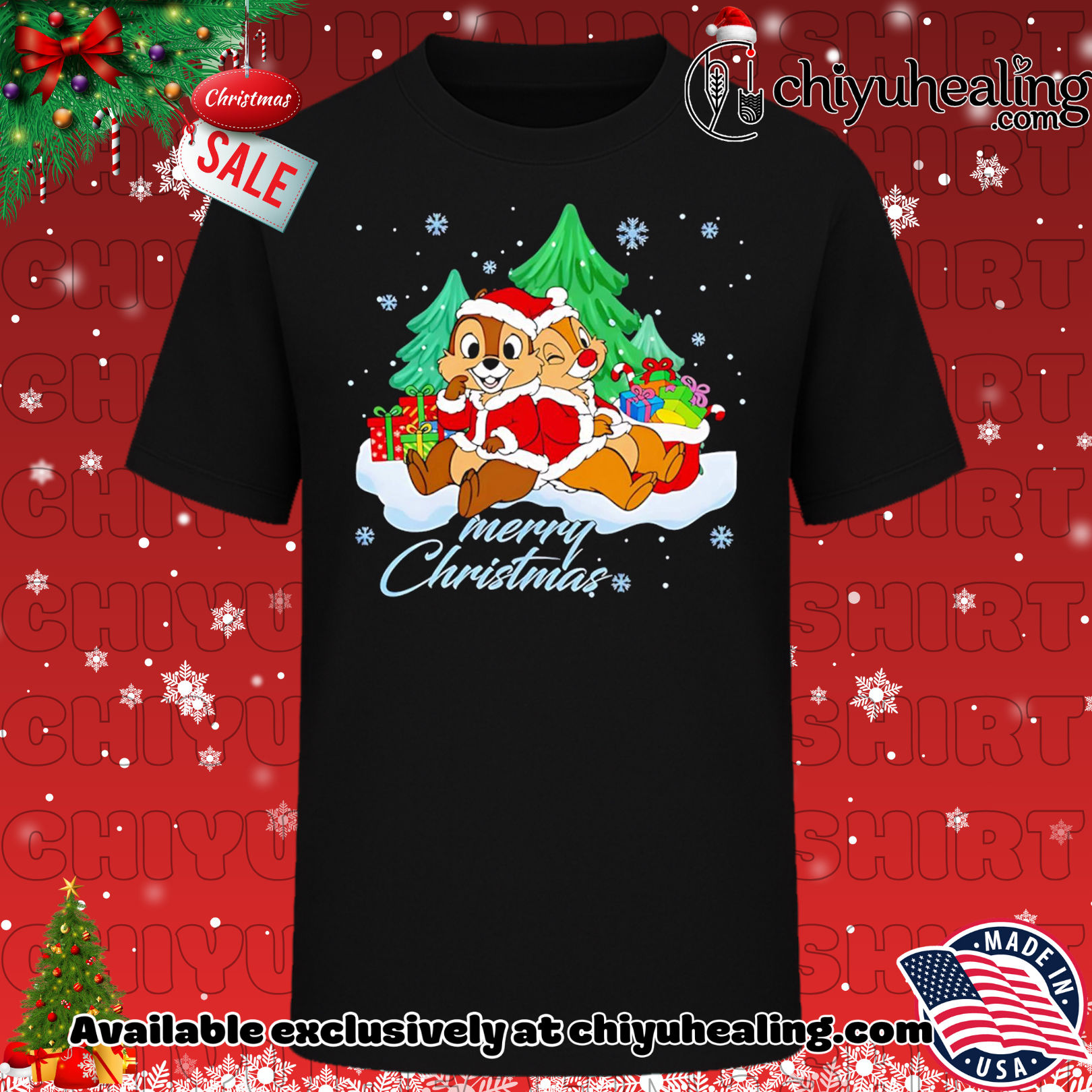 Chip And Dale Christmas Chipmunks Xmas shirt, Hoodie, Sweatshirt, Poster Canvas, Mug, Ornaments