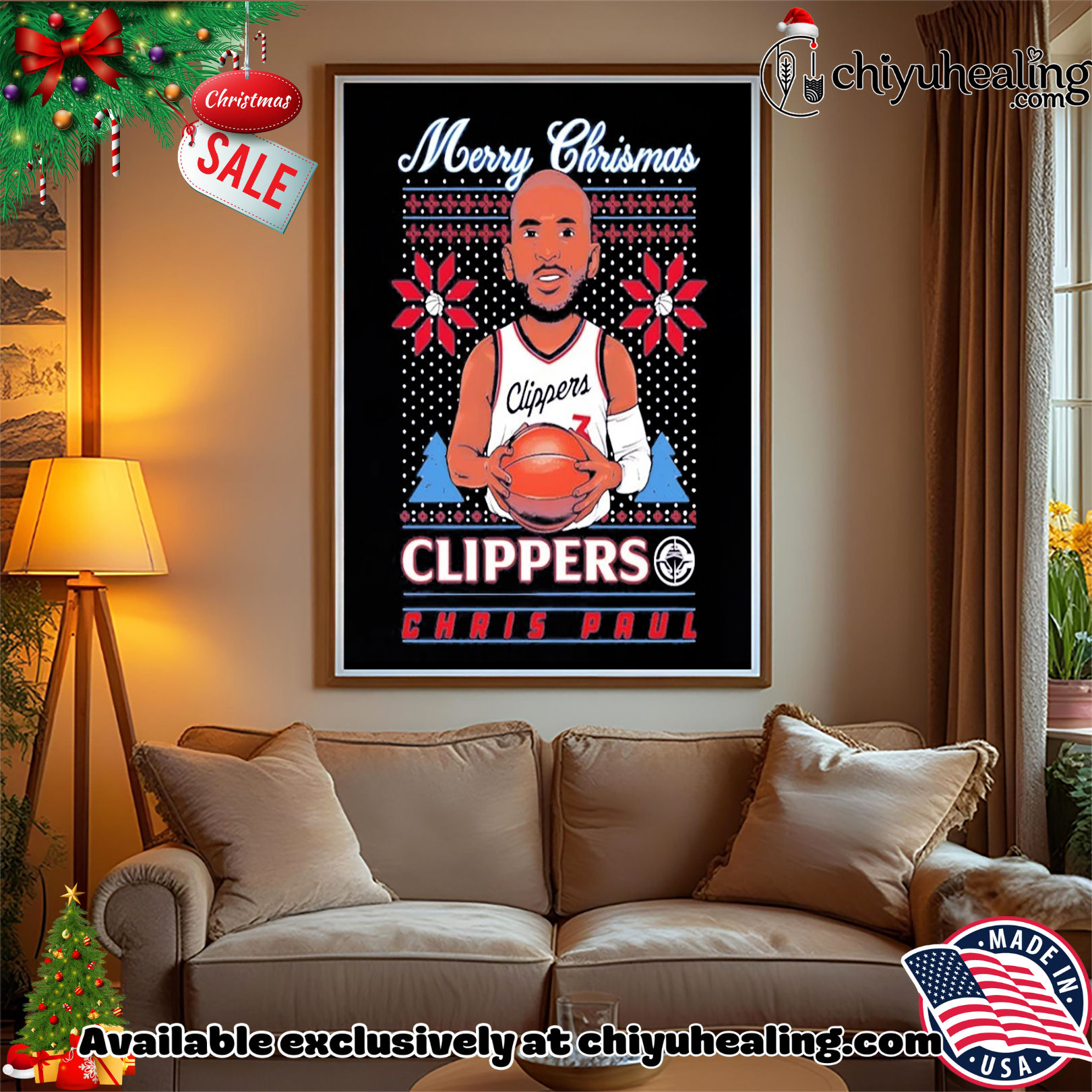 Chris Paul Los Angeles Clippers Merry Christmas ugly shirt, Hoodie, Sweatshirt, Poster Canvas, Mug, Ornaments Chris Paul Los Angeles Clippers Merry Christmas ugly shirt, Hoodie, Sweatshirt, Poster Canvas, Mug, Ornaments