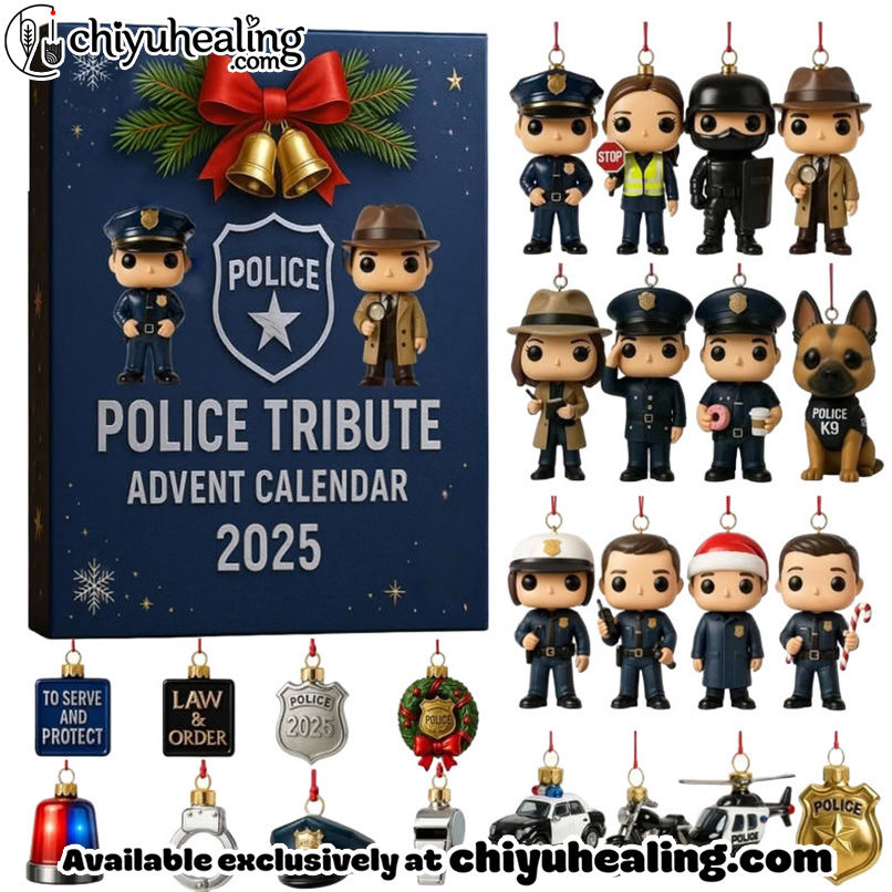 Christmas Gift - Police Tribute Advent Calendar 2025, Christmas Countdown Advent Calendar Gift Box with 24 Acrylic Ornaments Christmas Gift - Police Tribute Advent Calendar 2025, Christmas Countdown Advent Calendar Gift Box with 24 Acrylic Ornaments