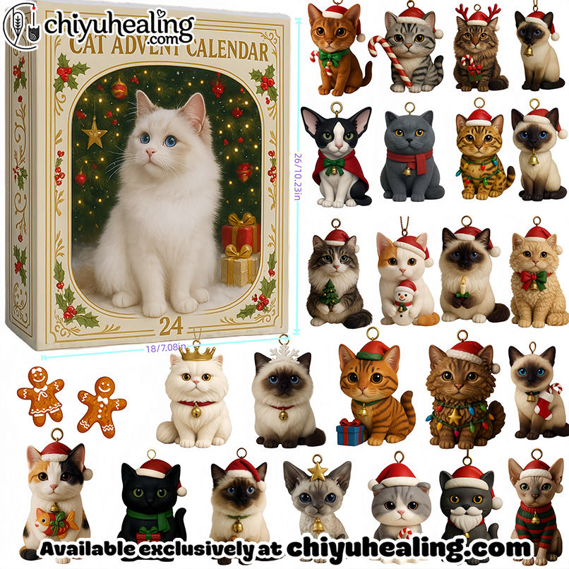 Christmas Gift - Purrfect Christmas - Cat Lovers Advent Calendar 2025, Christmas Countdown Advent Calendar Gift Box with 24 Acrylic Ornaments Christmas Gift - Purrfect Christmas - Cat Lovers Advent Calendar 2025, Christmas Countdown Advent Calendar Gift Box with 24 Acrylic Ornaments