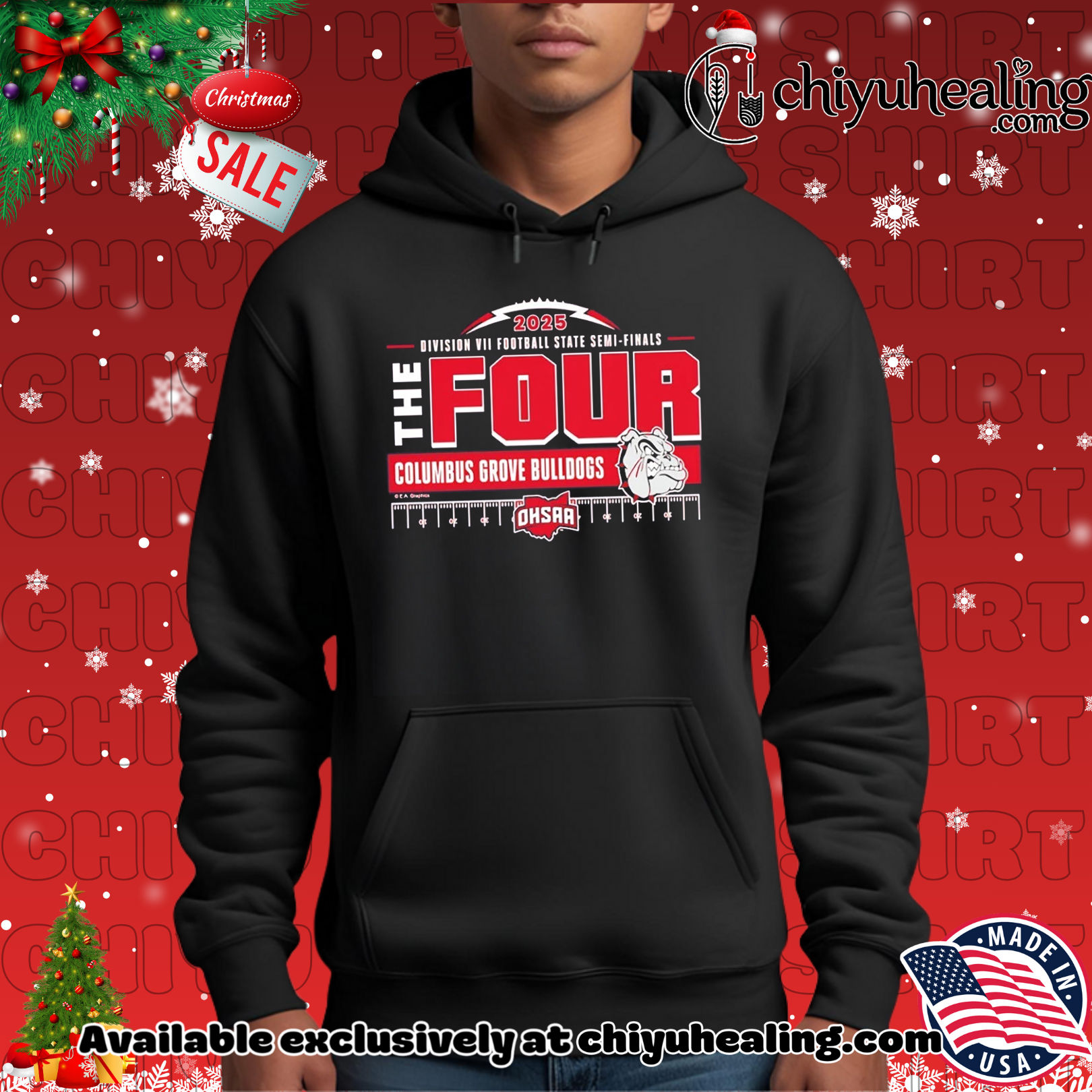 Columbus Grove Bulldogs 2025 MHSAA Football D7 The Four shirt, Hoodie, Sweatshirt, Poster Canvas, Mug, Ornaments