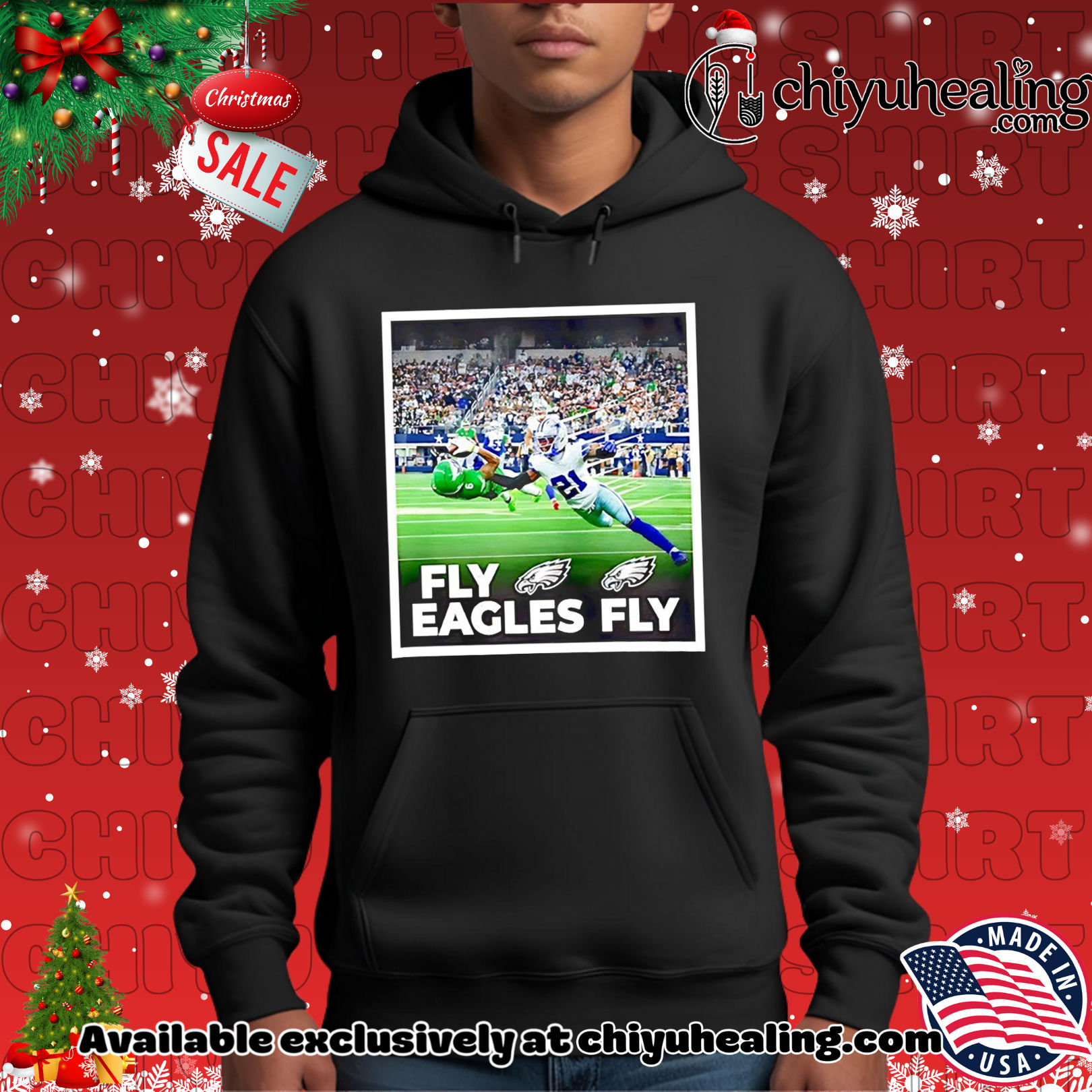 DeVonta Smith Touchdown Fly Eagles Fly Dallas vs Philadelphia Christmas ornament, Hoodie, Sweatshirt, Poster Canvas, Mug, Ornaments
