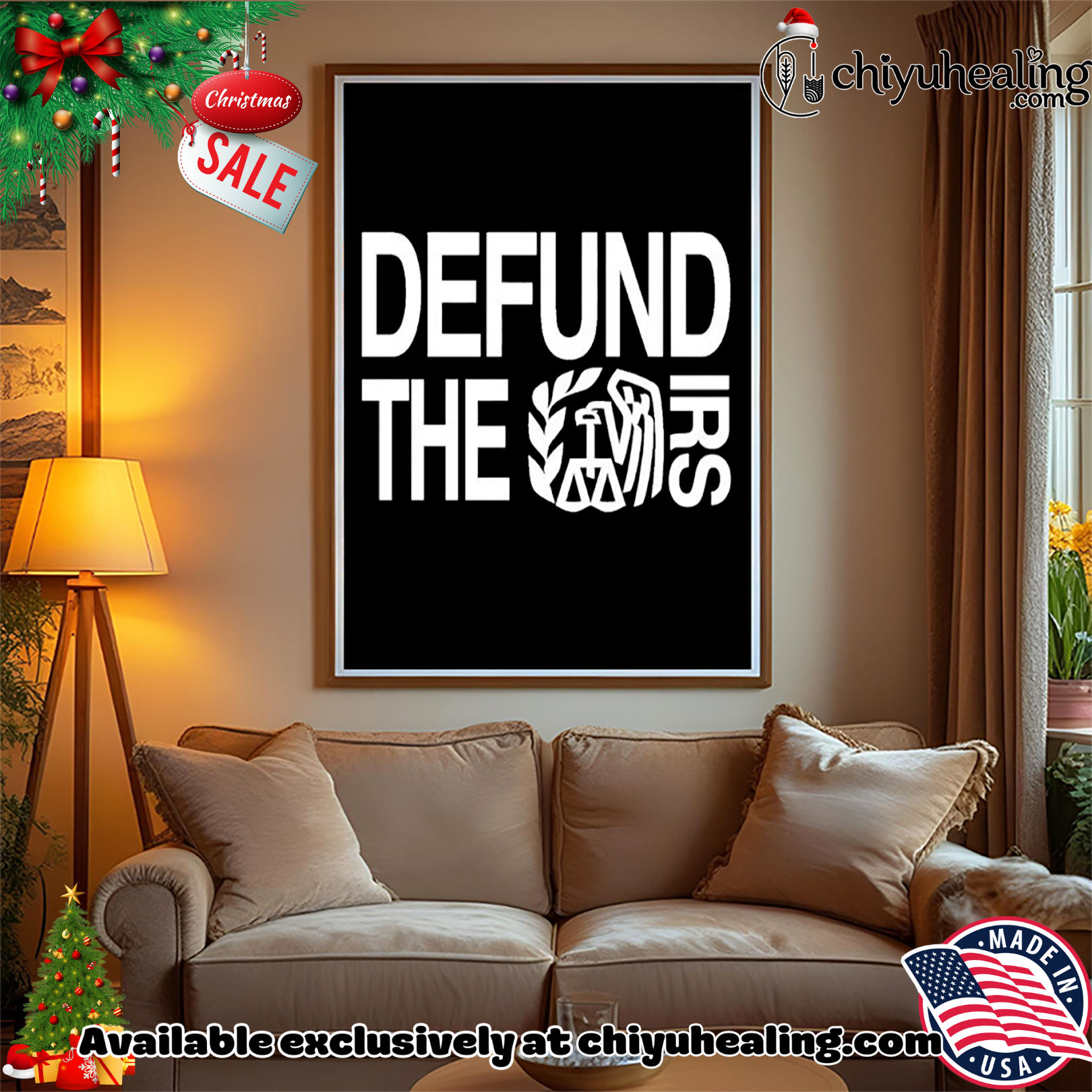 Defund The IRS logo '25 Christmas ornament, Hoodie, Sweatshirt, Poster Canvas, Mug, Ornaments 14 Defund The IRS logo 25 Christmas ornament Hoodie Sweatshirt
