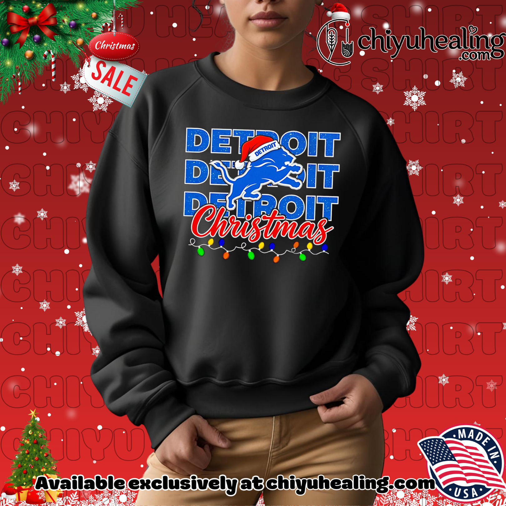 Detroit Lions Christmas lights repeat shirt, Hoodie, Sweatshirt, Poster Canvas, Mug, Ornaments Detroit Lions Christmas lights repeat shirt, Hoodie, Sweatshirt, Poster Canvas, Mug, Ornaments